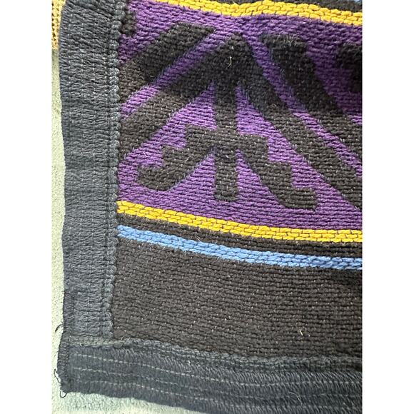 Vintage Navajo Tribal Throw Knit Blanket cotton Made In USA Reversible 62x48” - Picture 8 of 16